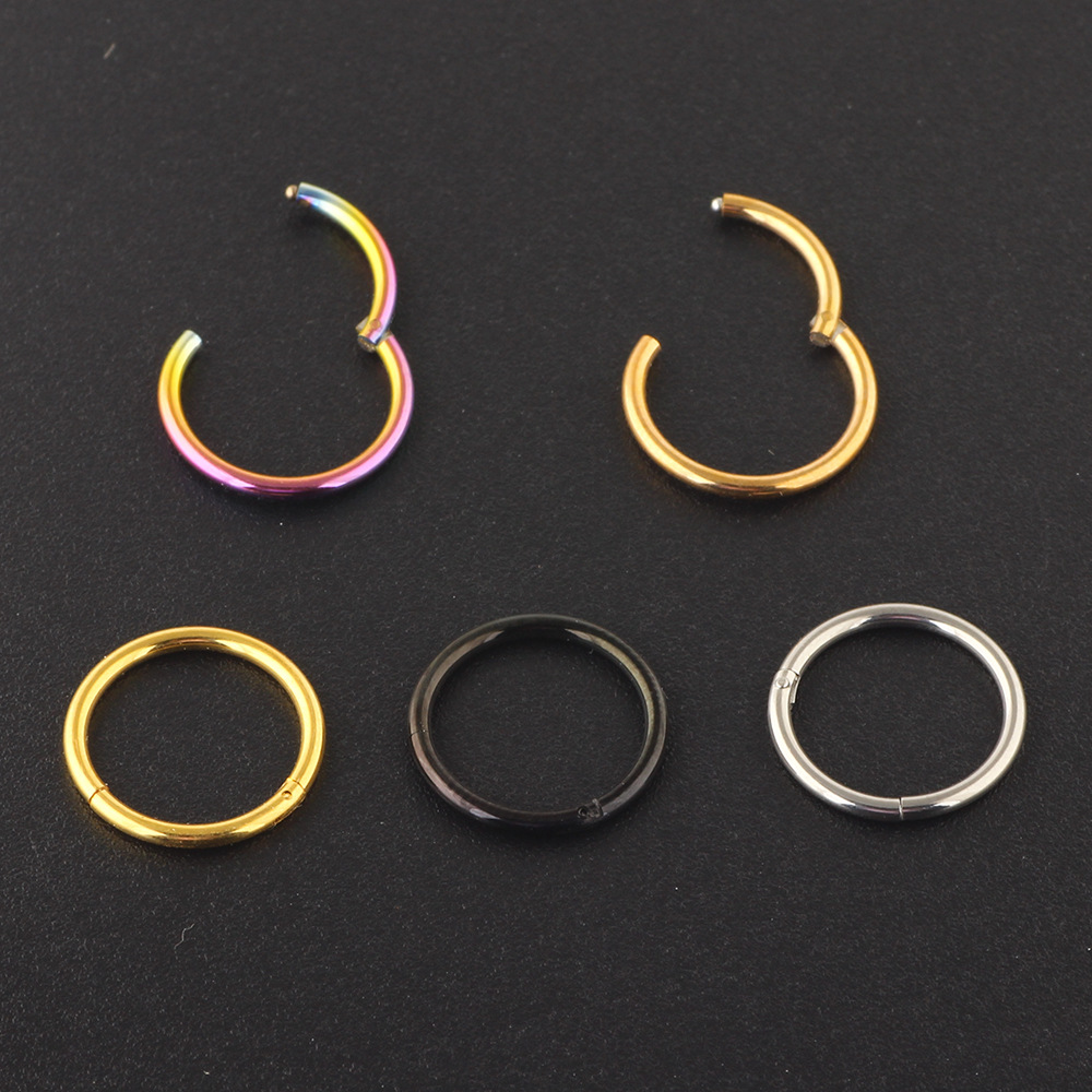 Unisex Gender Vacuum Plating Flower Titanium Steel Ethnic Style Earrings Nose Ring