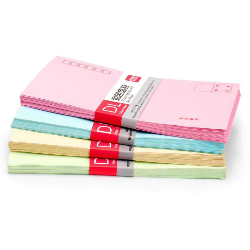 得力3424彩色信封  220*110mm