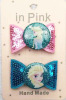 Nail sequins with bow, shiny fresh hair accessory for princess, cleaner, acrylic resin with accessories, new collection