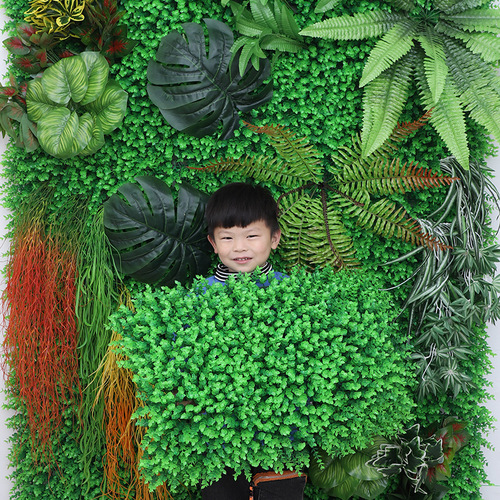 Simulated Plant Wall Door Head Eucalyptus Plastic Fake Grass Plant Flower Wall Wholesale Indoor Green Plant Decoration Background Wall