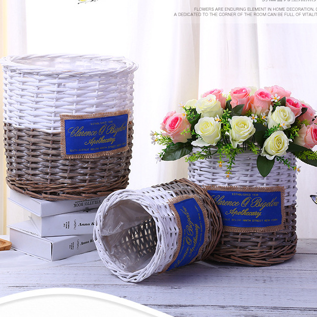 臨沂柳編手工編織柳編草編花籃園藝多肉花盆裝飾精品綠植工廠批發