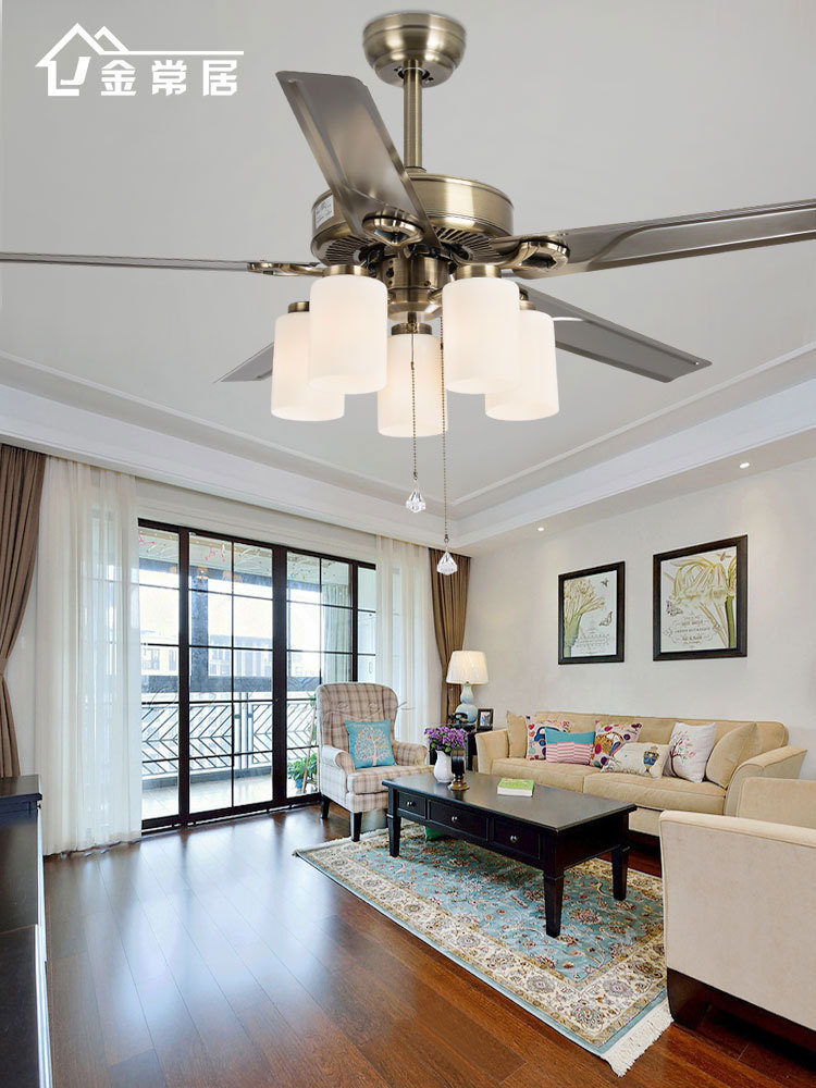 傳統複古風扇燈餐廳吊扇燈美式電扇吊燈靜音廠家批發壹件代發1022