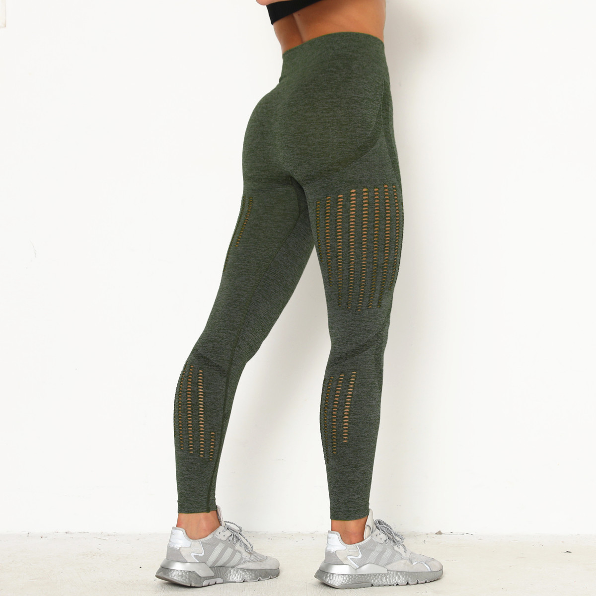 pantalones de yoga ajustados de cintura alta sin costuras para mujer NSNS11003