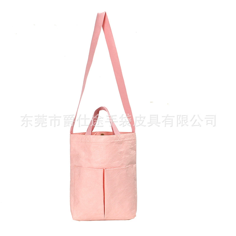 Новая женская сумка через плечо из бумаги Dupont, розовая экологически чистая сумка через плечо Tyvek, сверхлегкая износостойкая бумажная сумка Dupont