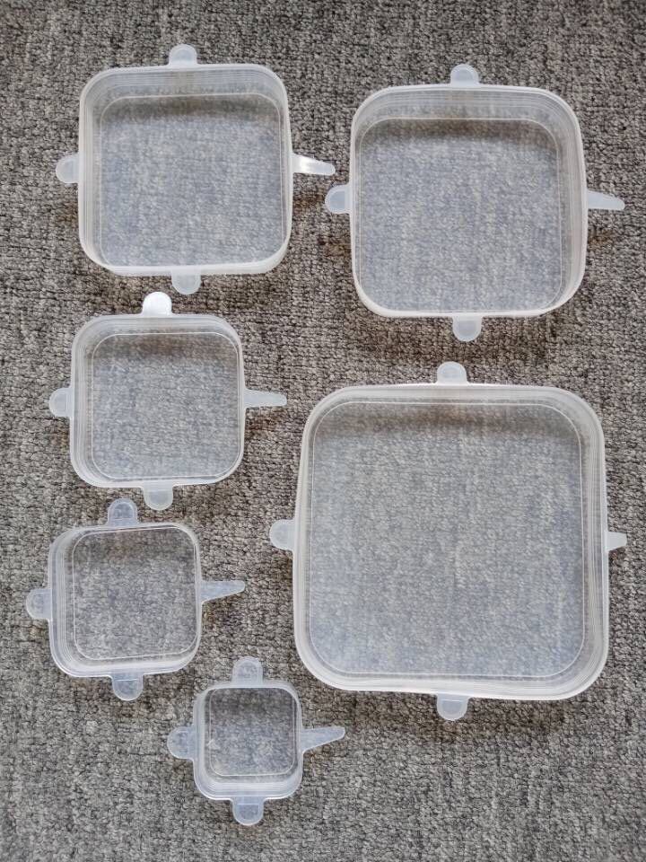 硅胶保鲜盖6件套 方形 拉伸6件套万能碗盖 冰箱微波炉密封保鲜膜