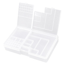 雙層塑料原件收納盒PP透明翻蓋配件零件收納箱電子元器件收納盒