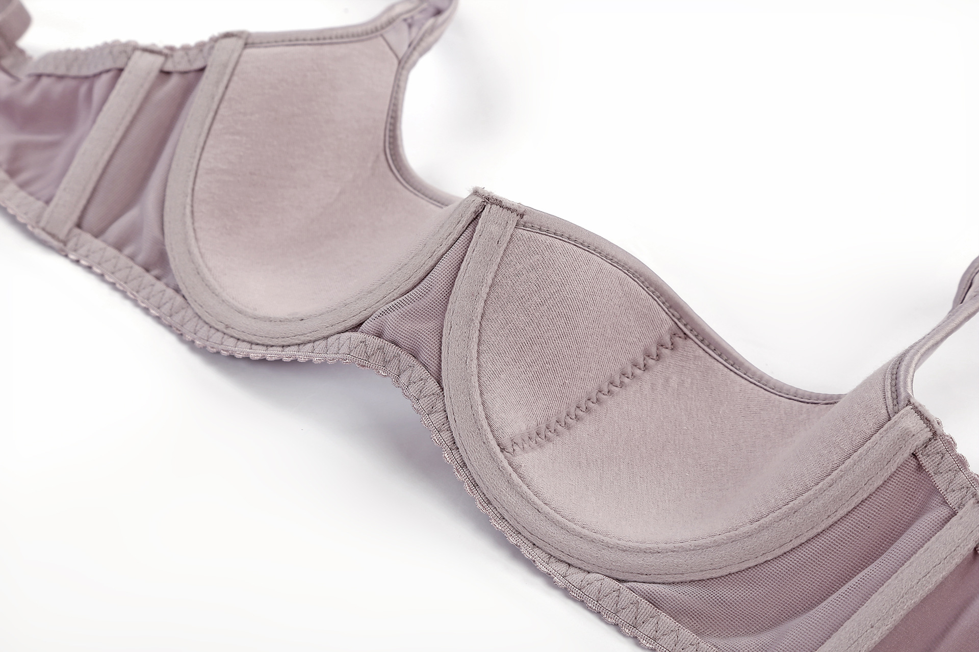 Thin cotton glossy lingerie sexy half cup thin colored Ding women's large chest display small size bra set_voghion.com