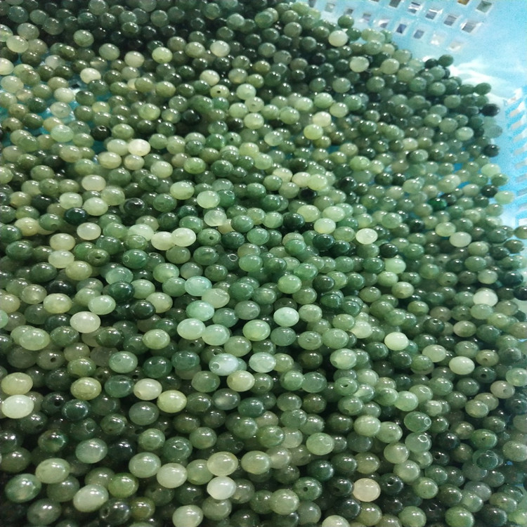 廠家直銷緬甸A貨冰種5mm翡翠圓珠子冰種手鏈項鏈DIY散珠