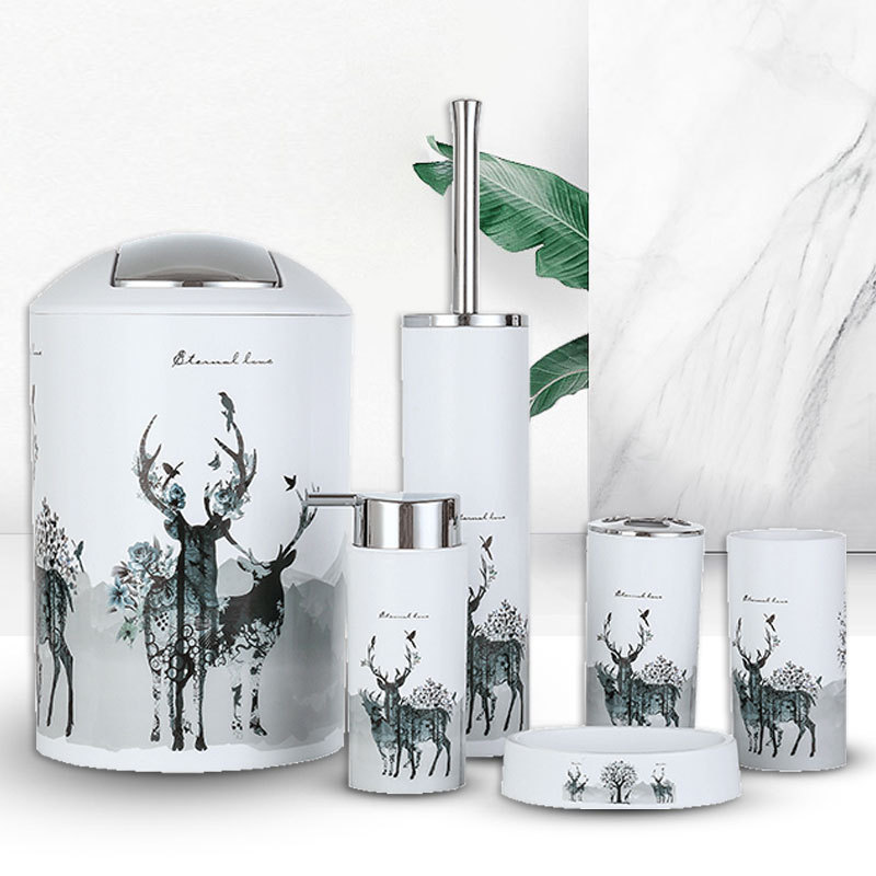 Baños y artículos de higiene set de seis piezas nórdico ins viento hogar hotel residencial impresión creativa set de baño doméstico