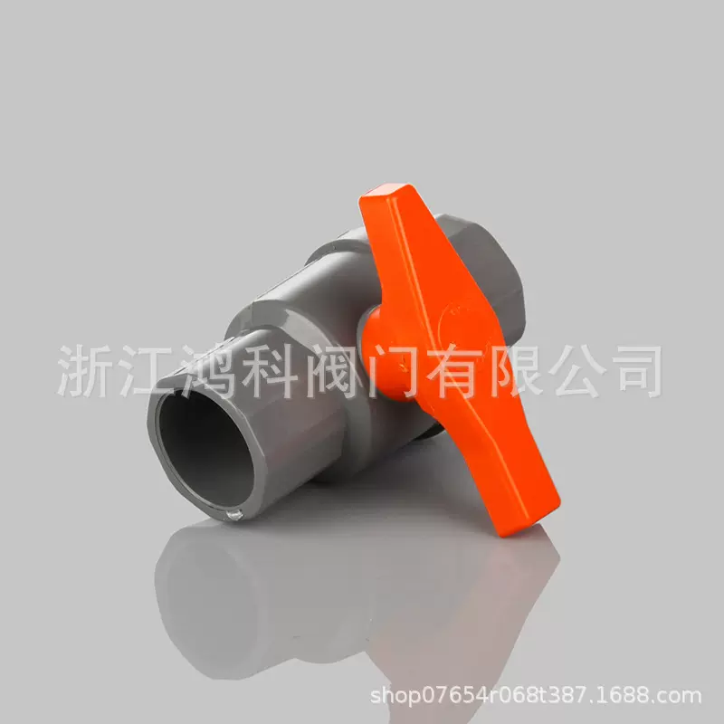 厂家直供塑料两片式球阀热熔焊接外贸ABS球心可脱卸一字手柄水阀