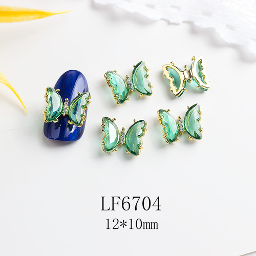 5pcs Nail Art Butterfly Jewelry Accessories Metal beauty Nails Three-dimensional crystal butterfly nail rhinestones