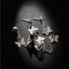 Butterfly net handmade, zirconium with tassels, earrings, double-layer chain, ear clips, South Korea, internet celebrity