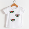 Children's white T-shirt, nail sequins, 2022 collection, children's clothing, with short sleeve, wholesale