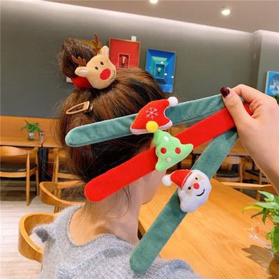 圣诞节装饰品儿童玩具圣诞手镯手环圣诞老人拍拍圈雪人麋鹿啪啪圈