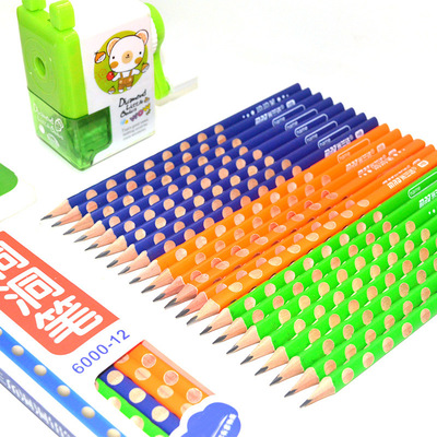 洞洞铅笔儿童矫正握姿小学生用HB三角杆幼儿园绘图铅笔批发|ms