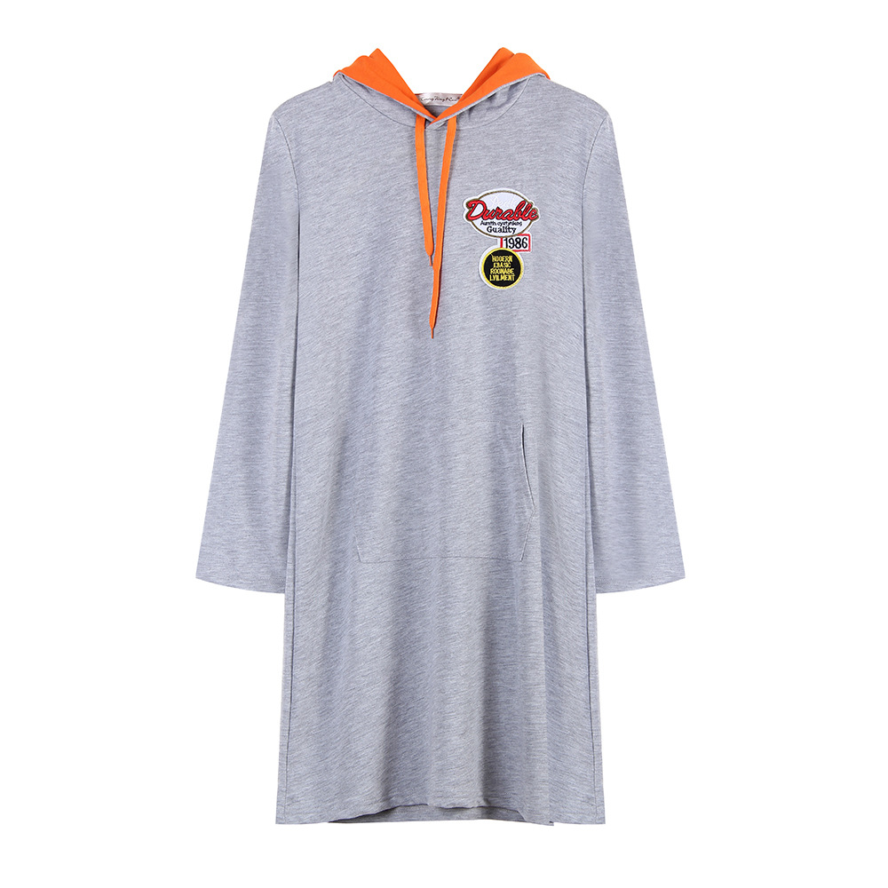 spring and autumn fashion casual hooded loose long-sleeved dress  NSJR17191