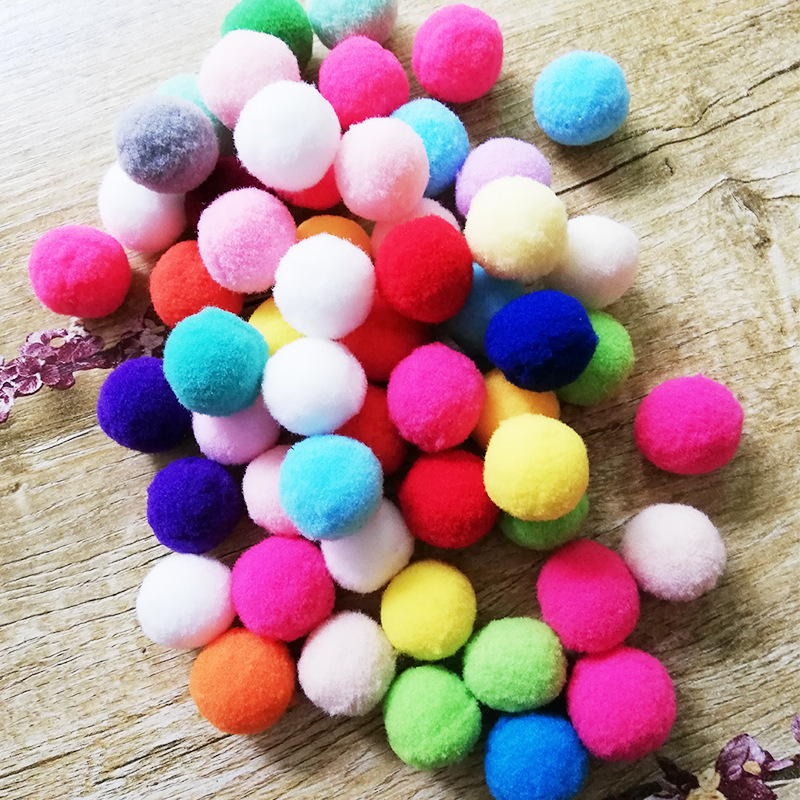 现货高弹毛球彩色涤纶diy配件手工球厂家批发diy服装包包装饰辅料