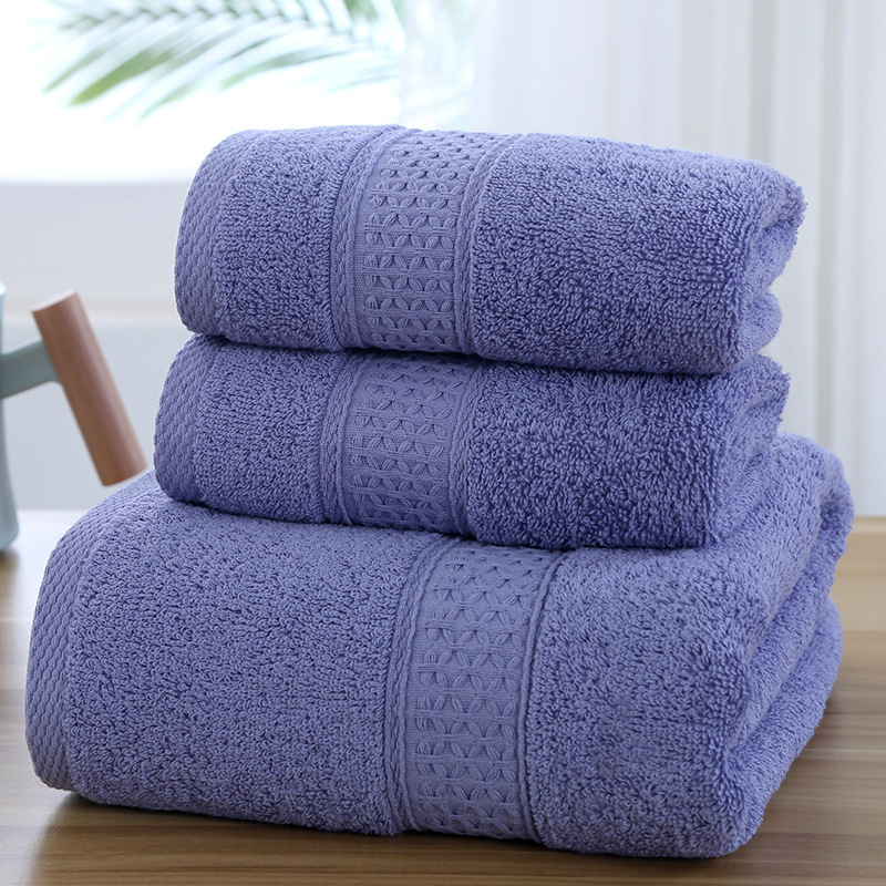 Sailuo yarn cotton towel three-piece set wide satin gift towel set Hotel B & B towel bath towel suit wholesale