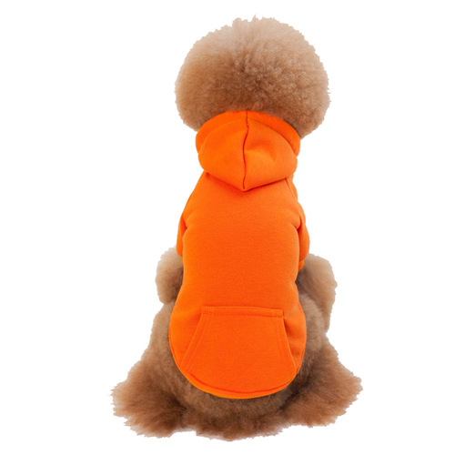 Autumn and winter clothing, pet clothes, solid color hooded sweatshirts, pet sweatshirts, teddy clothes, plush dog clothes