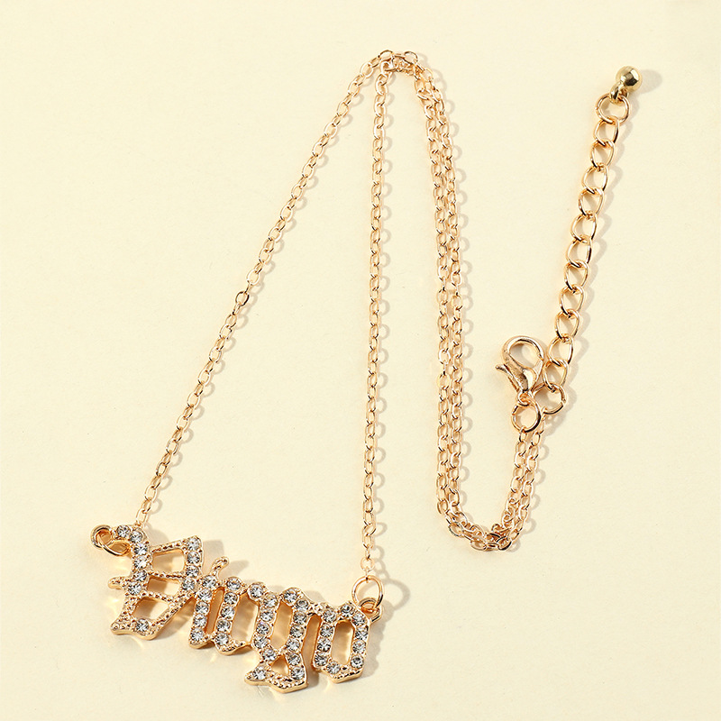 fashion  retro  diamond twelve constellation necklace