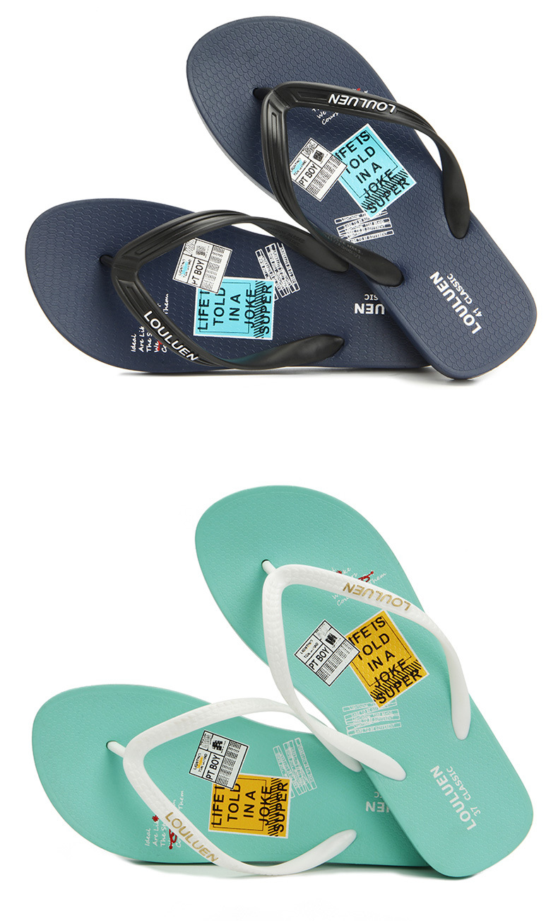 New summer PVC flip-flops for men, outdoor couple slippers, fashionable and casual beach cool slippers for men undefined