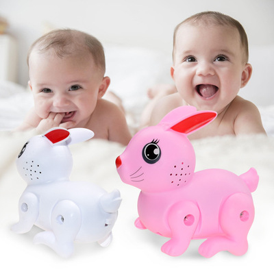 电动闪光跳跳兔灯光音乐蹦蹦兔松鼠牵绳老虎仿真动物儿童地摊玩具|ru
