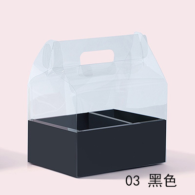 Oferta especial: Caja de regalo de flores para el Festival del Medio Otoño, caja de flores plegable de PVC transparente, cesta de regalo de flores, caja para pastel de flores, popular en línea