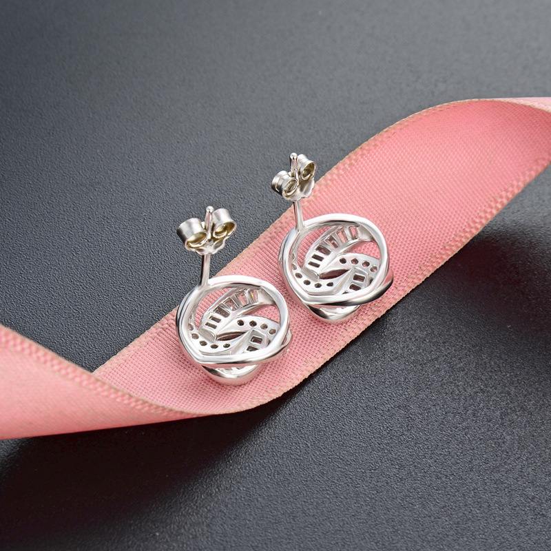 Lindo diseño creativo accesorios estilo coreano s925 plata ZIRCON pendientes simples pendientes frescos para las mujeres