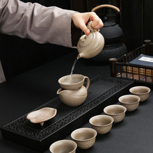 粗陶方壺功夫茶具套裝 家用簡易復古小套茶具 特色土陶茶杯茶具