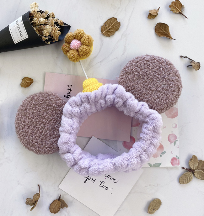 Korean Flower Wash Hair Band Girl Makeup Bundle Hair Elastic Headband Cloth Art Hair Band display picture 7