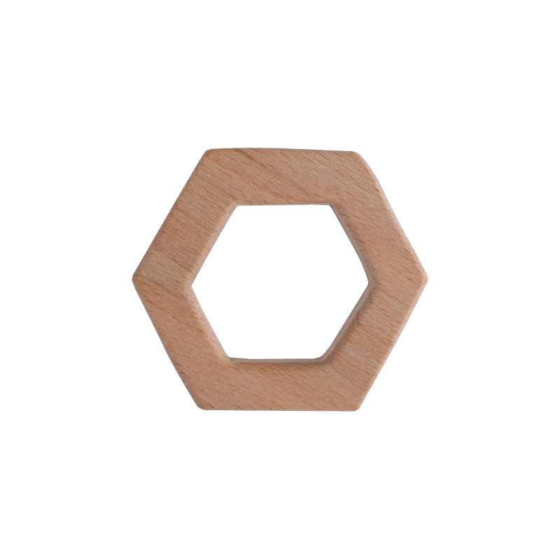 Bebé polígono de haya teether juguete hexagonal teether bebé protección del medio ambiente teether palo DIY Accesorios