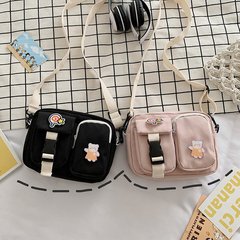 Cute Girl Canvas Bag 2022 New Korean Version Ins Japanese Harajuku Canvas Crossbody Bag for Girls Students Shoulder Bag