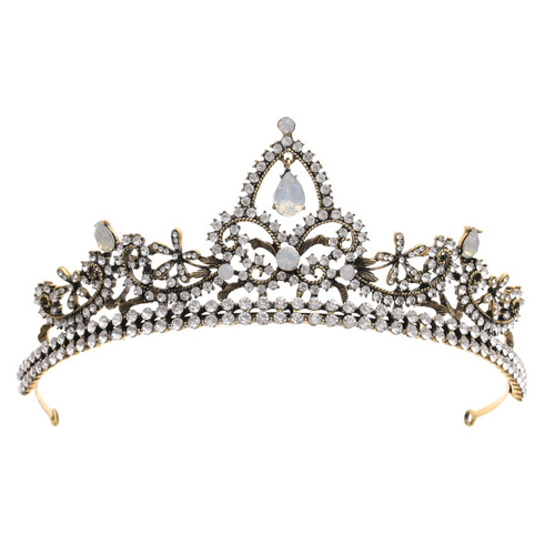 Hairpin hair clip hair accessories for women Retro electroplating crown lady high end jewelry crown headdress birthday crown crown