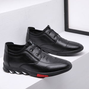 皮鞋男春季新款男士时尚商务休闲鞋韩版百搭内增高鞋子男一件代发