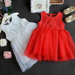 夏裝新款韓版蕾絲拼接女童連衣裙 背心裙廠家直銷一件代發