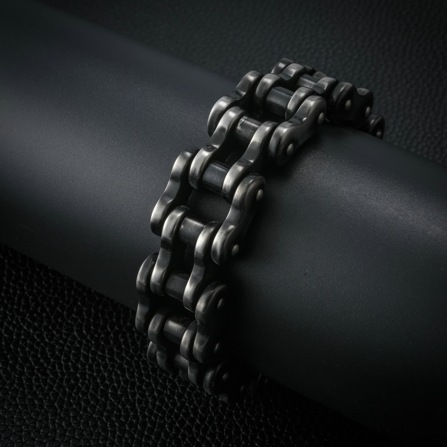 Titanium Steel Material Hip-hop Retro Solid Color Titanium Steel Patchwork Men's Bracelets