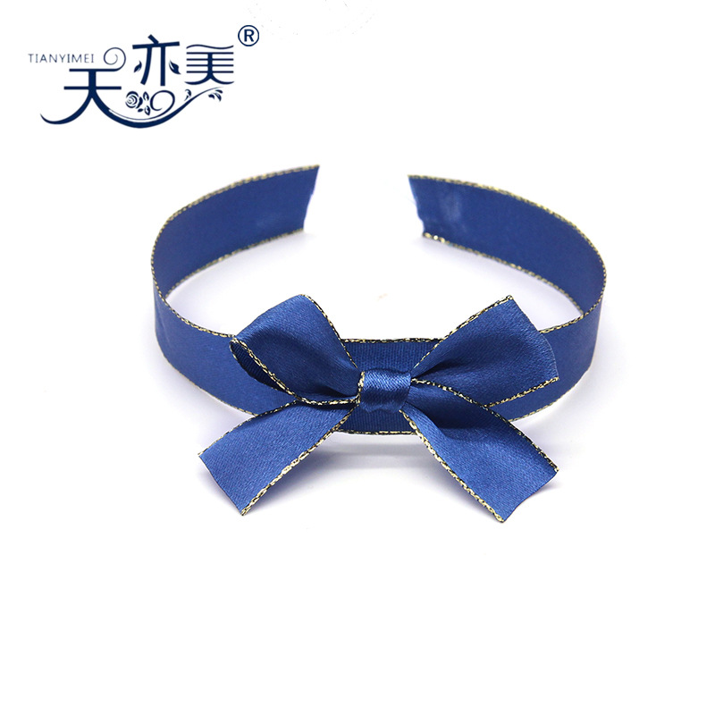 Botella de perfume al por mayor cinta decorativa arco 2cm doble borde de oro cinta mano arco