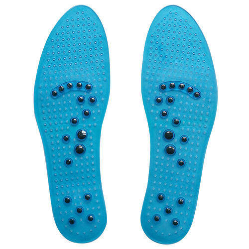Three-color crystal magnet insole transparent yellow model with 18 magnets, magnetic iron, foot bottom acupoint massage, no therapeutic effect