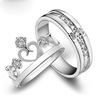 Accessory, zirconium for beloved, fashionable wedding ring, European style, Korean style