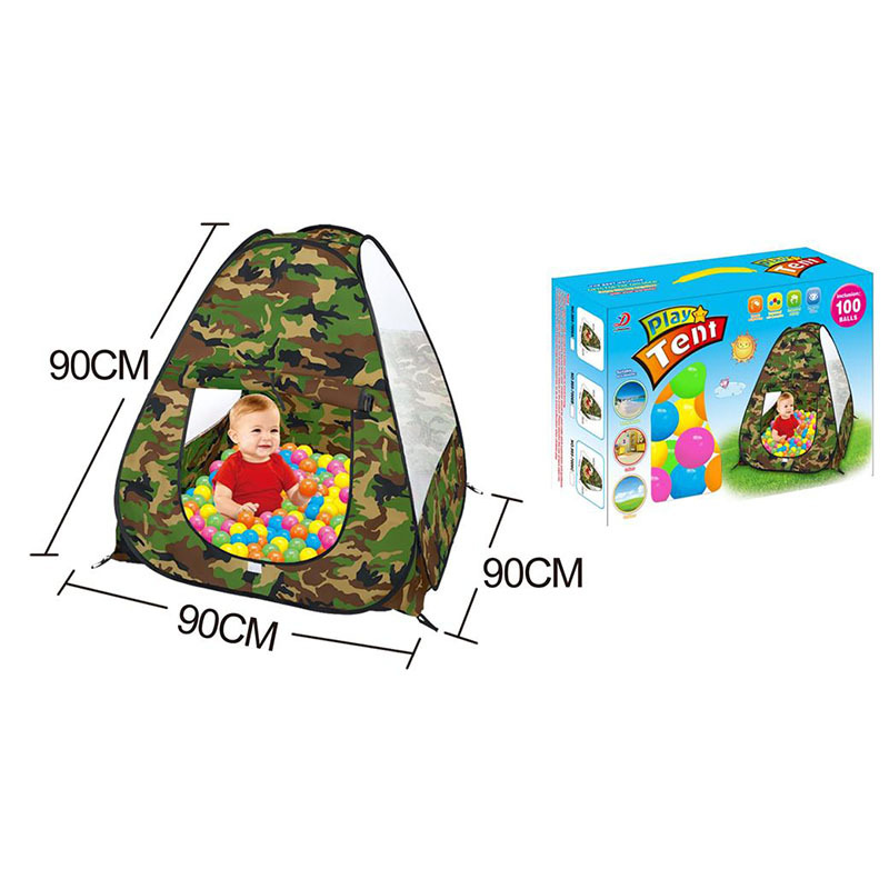 Los niños de camuflaje al aire libre tienda interior juego casa castillo con 100 bolas del océano bebé juguete