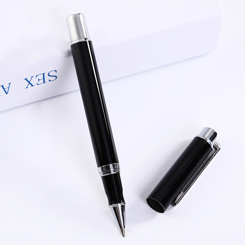 Suministro directo de fábrica pluma de firma de metal negro bolígrafo de negocios regalo de oficina pluma de publicidad pluma de firma personalizada
