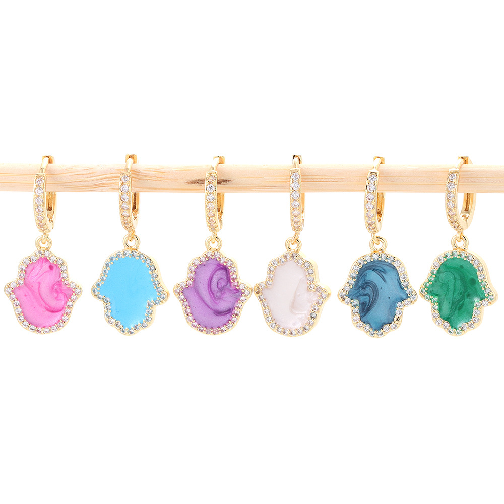 Women'S Gender Diamond Design Fashion Five-pointed Star Square Lock Earrings