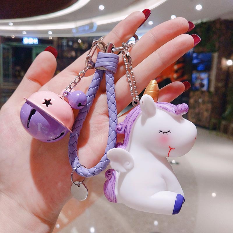 Cartoon cute unicorn doll keychain penda...