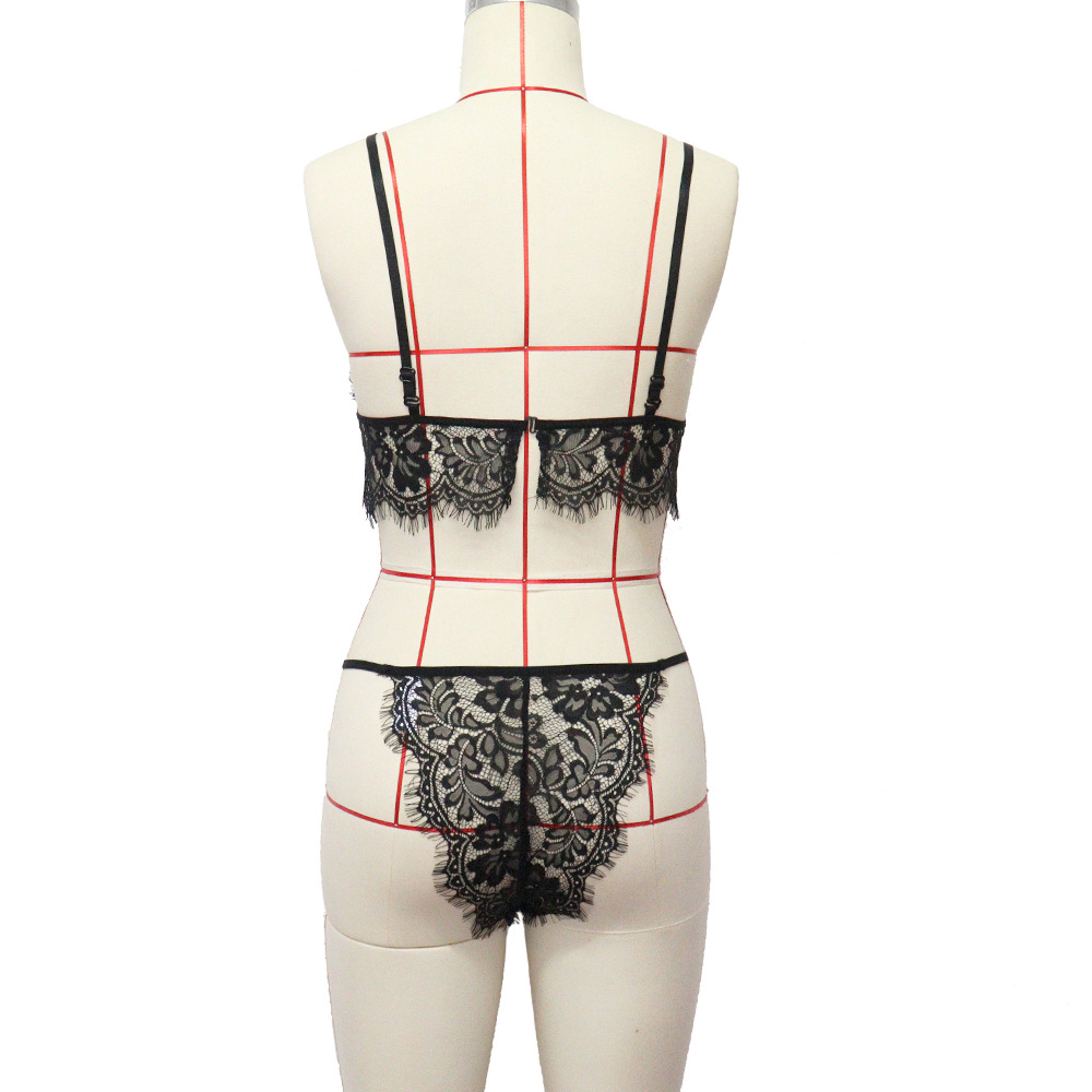 Three-point Lace Hollow Sexy Underwear Suit display picture 3