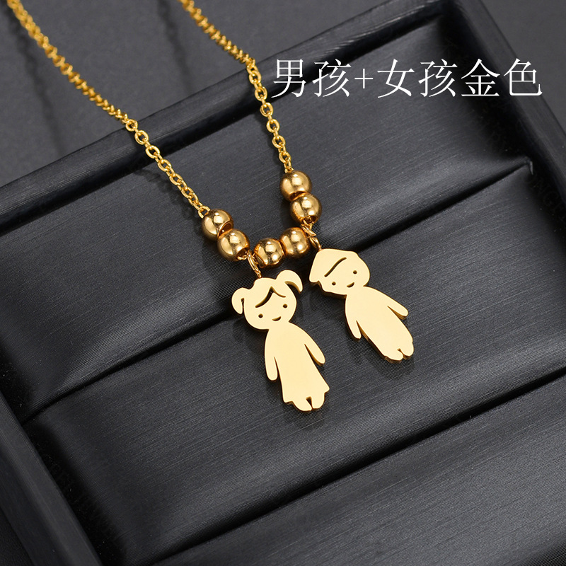 Personality Boy Girl Necklace Stainless Steel Diy Free Combination Lettering Good Friend Family Necklace Wholesale Nihaojewelry display picture 9