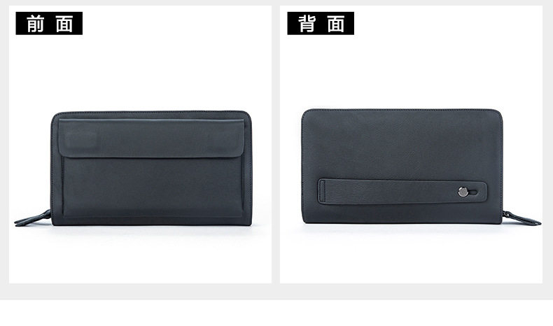 Ví nam da bò thật dáng dài kiểu clutch có khóa kéo hai lớp và ngăn đựng tiền xu — Cà phê/khóa kéo đơn, Màu Đen/khóa kéo đơn, 9013 màu đen, Cà phê 9013 chi tiết 26