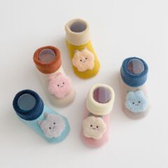 Baby Floor Socks Winter Bulk Sale Cute Cartoon Cloud Smiling Baby Socks Thick Ribbed Children's Socks