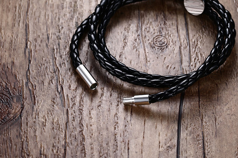 1 Piece Fashion Round Pu Leather Braid Menu0027S Bracelets