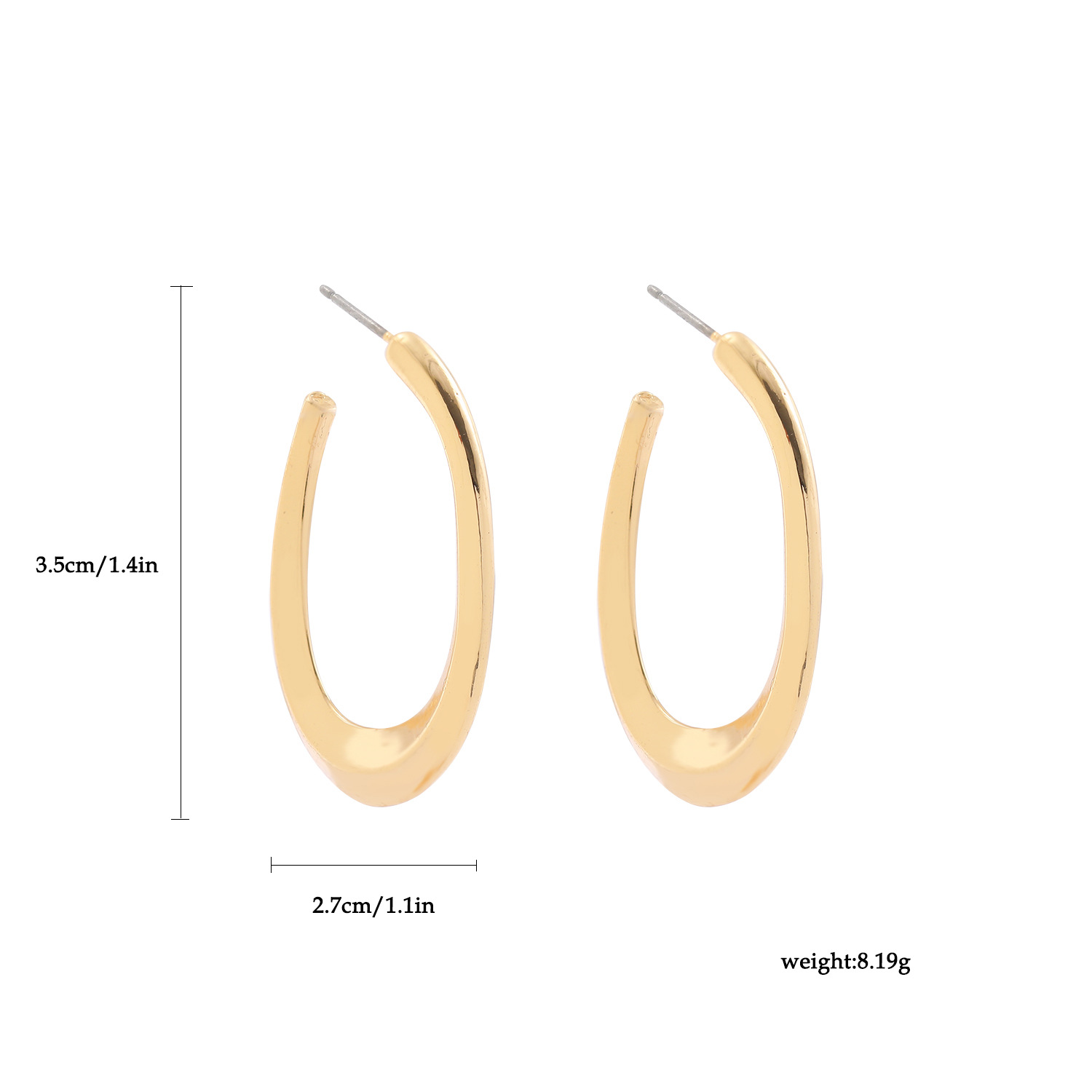 Retro C Shape Plating Alloy No Inlaid Earrings display picture 4