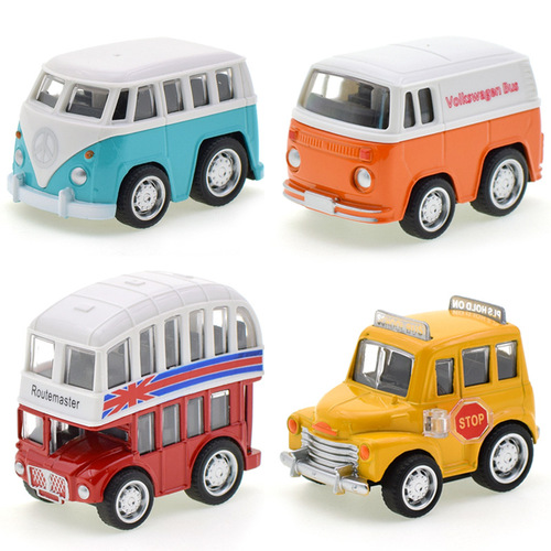 New Children's Toys on the Street - Mini Q-version Alloy Bus Car Model - Live Stream Supply Wholesale